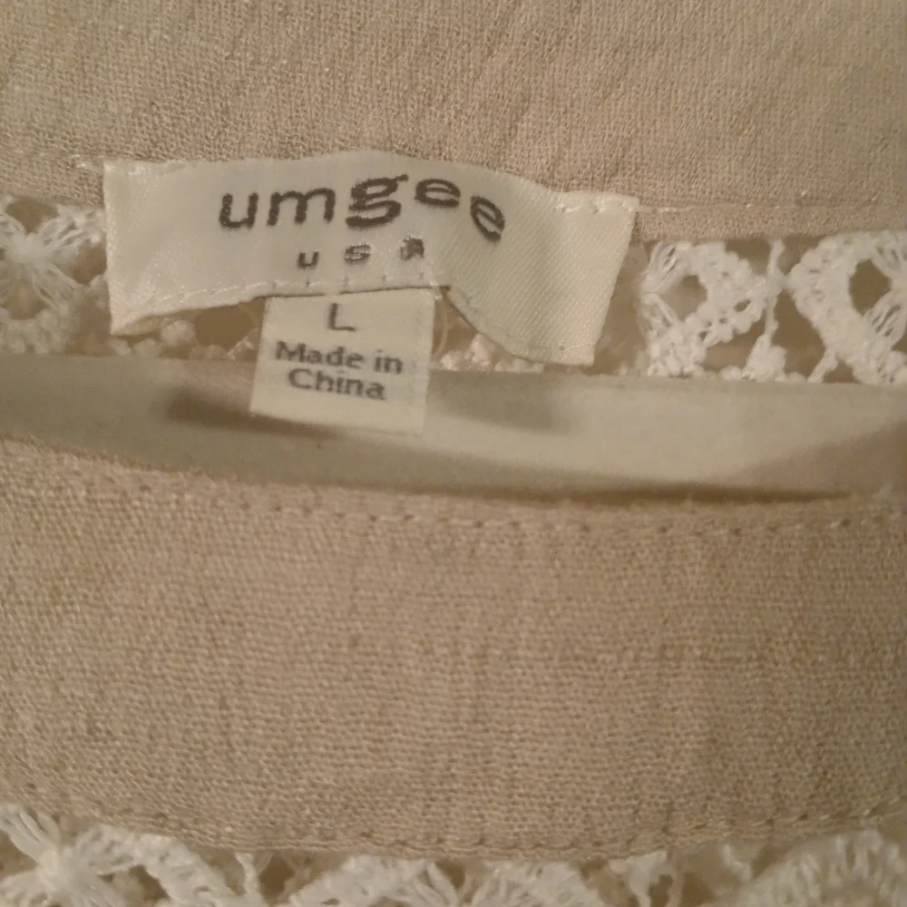 Umgee Womens Bell Sleeve Crochet Detail Mini Dress Size L